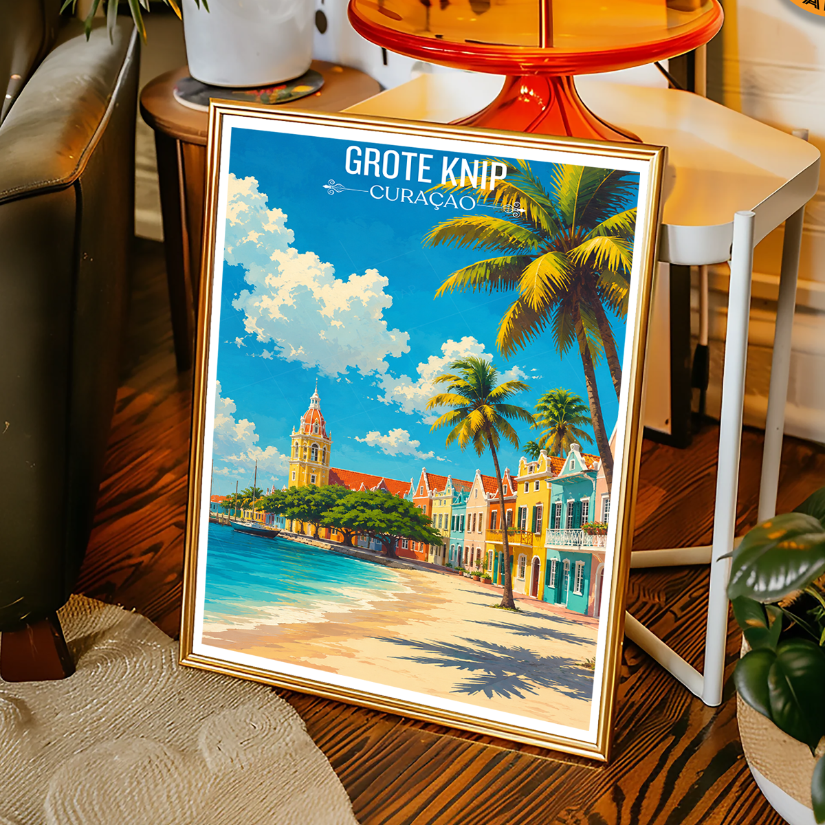 Grote Knip - Curaçao - Travel Wall Art Deco Poster Print