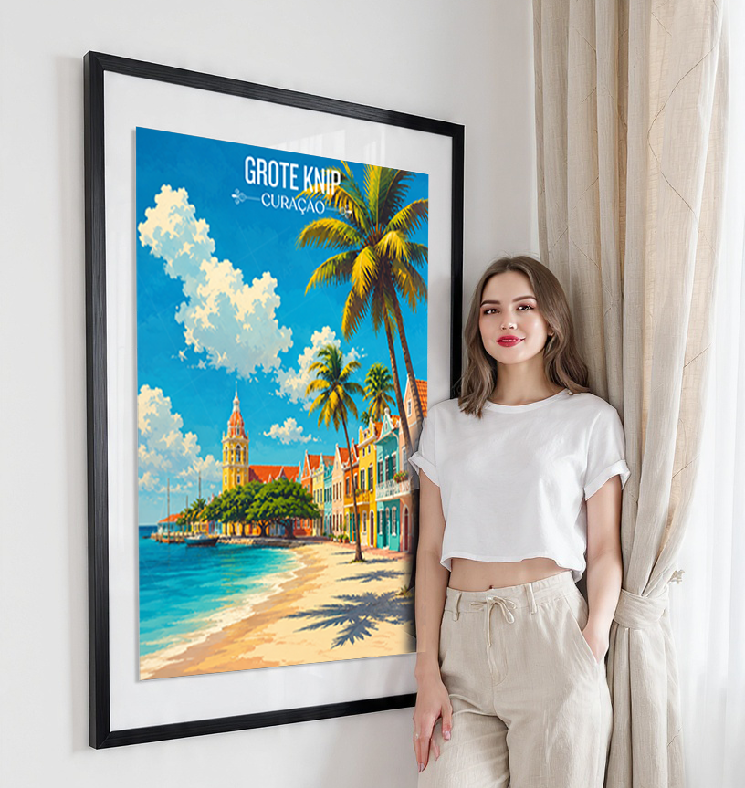 Grote Knip - Curaçao - Travel Wall Art Deco Poster Print