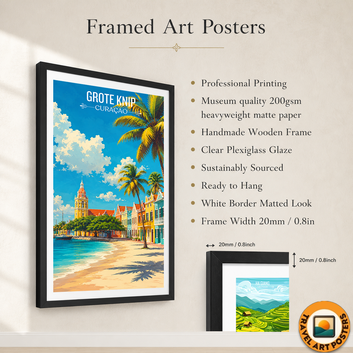 Grote Knip - Curaçao - Travel Wall Art Deco Poster Print