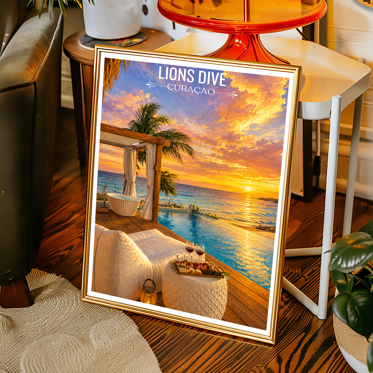 Lions Drive - Curaçao - Travel Wall Art Deco Poster Print