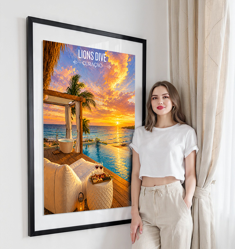 Lions Drive - Curaçao - Travel Wall Art Deco Poster Print