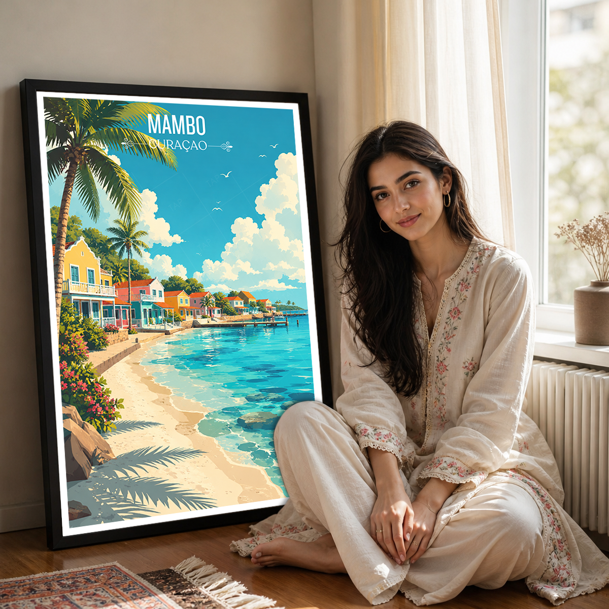 Mambo - Curaçao - Travel Wall Art Deco Poster Print