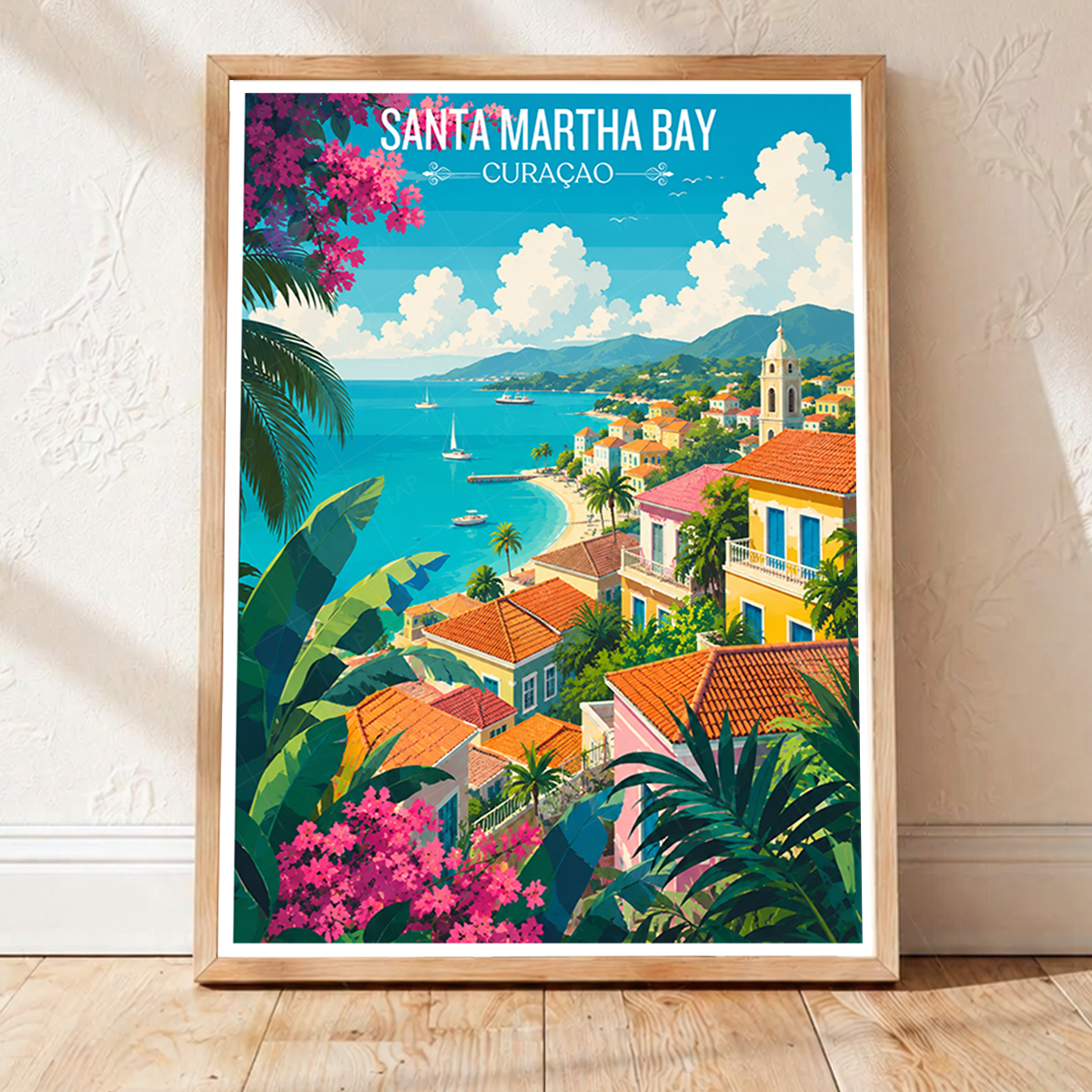 Santa Martha Bay - Curaçao - Travel Wall Art Deco Poster Print