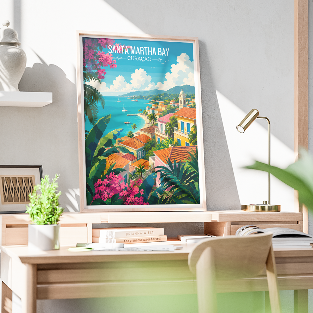 Santa Martha Bay - Curaçao - Travel Wall Art Deco Poster Print