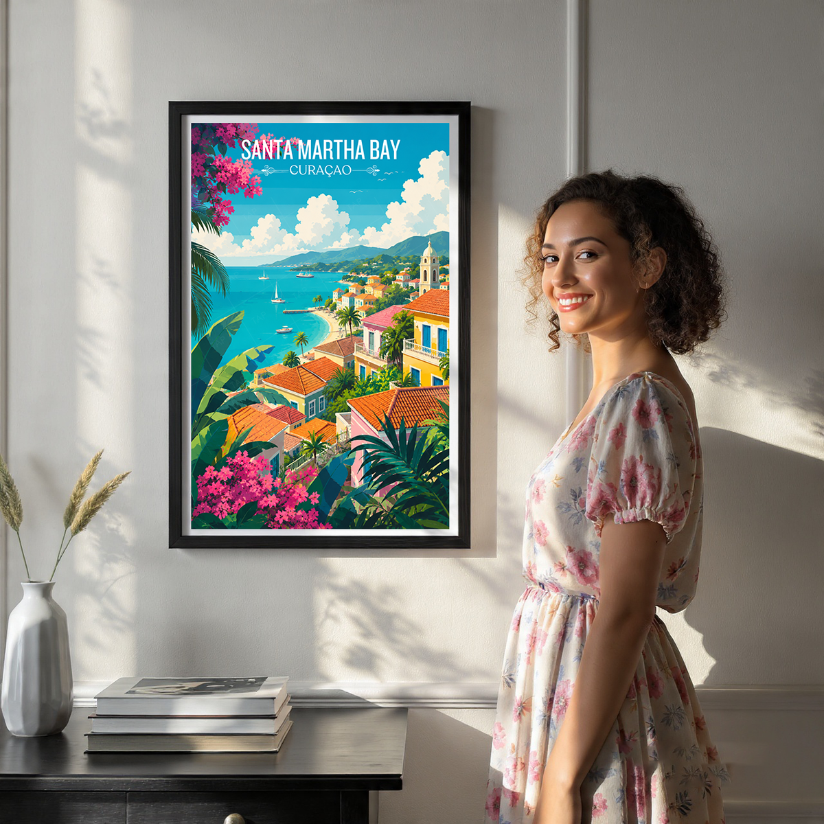 Santa Martha Bay - Curaçao - Travel Wall Art Deco Poster Print