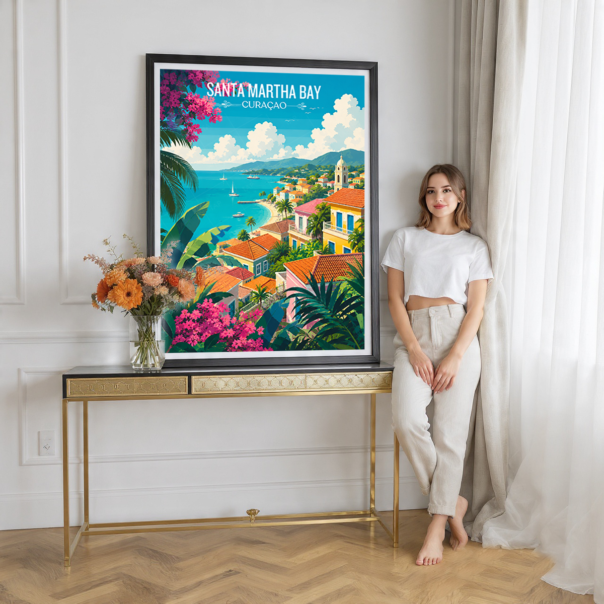 Santa Martha Bay - Curaçao - Travel Wall Art Deco Poster Print