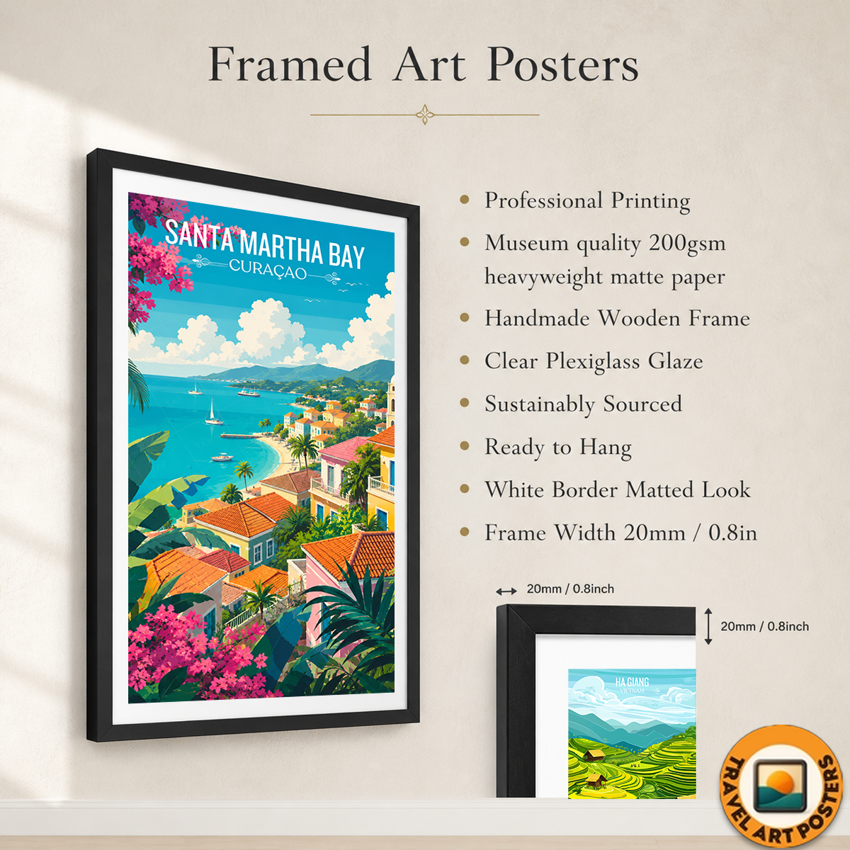 Santa Martha Bay - Curaçao - Travel Wall Art Deco Poster Print