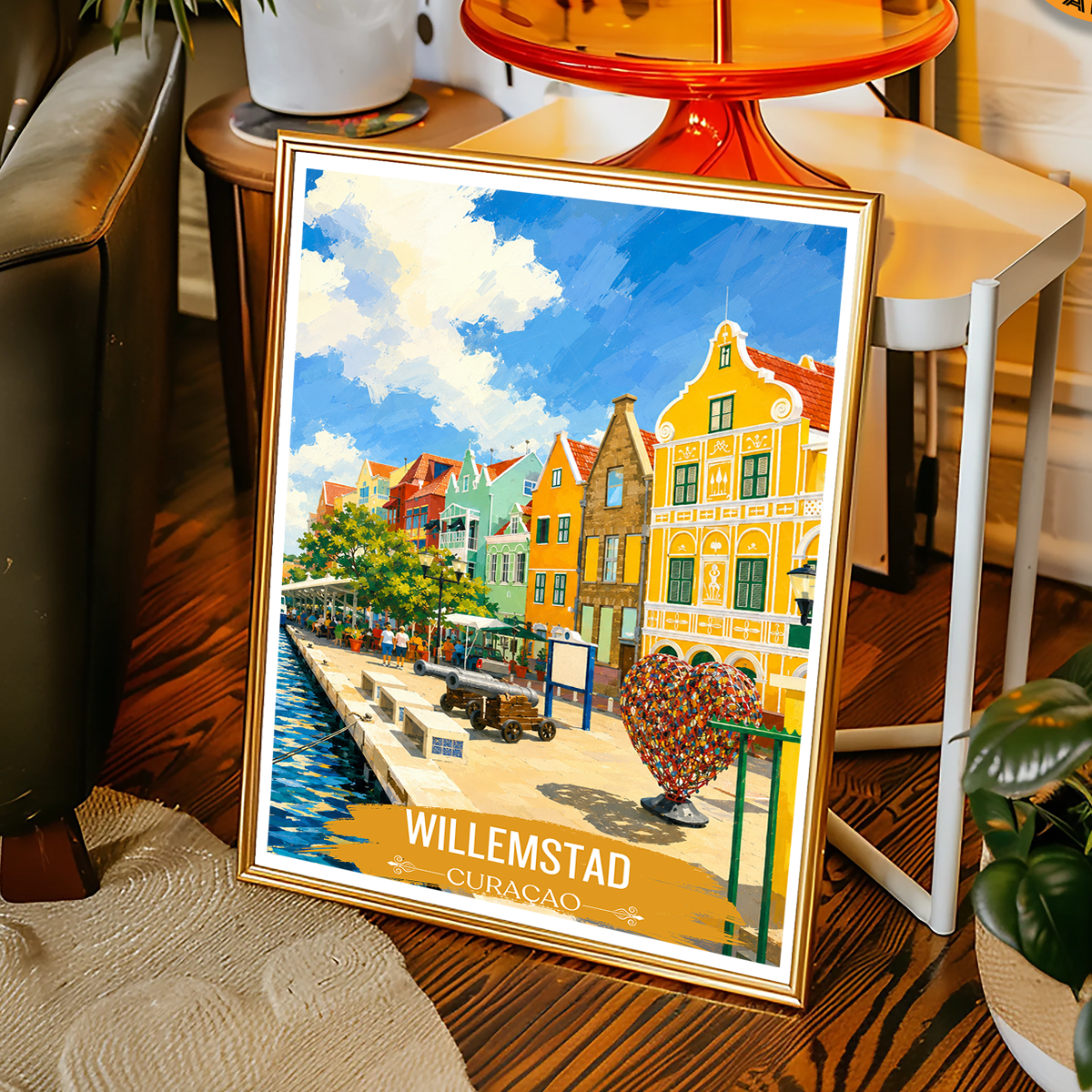 Willemstad - Curaçao - Travel Wall Art Deco Poster Print