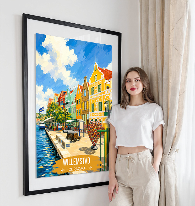 Willemstad - Curaçao - Travel Wall Art Deco Poster Print