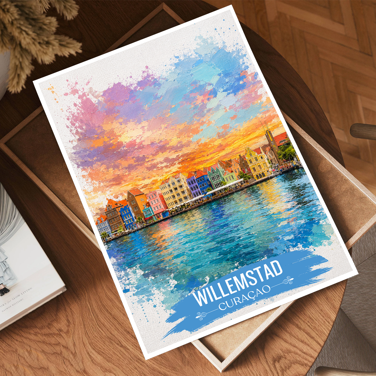 Willemstad - Curaçao - Travel Wall Art Deco Poster Print