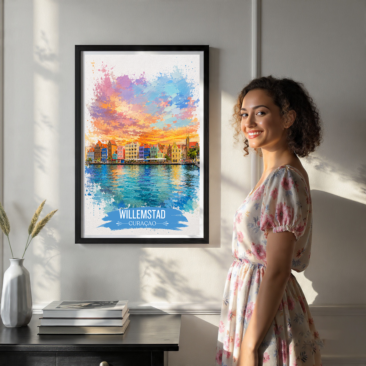 Willemstad - Curaçao - Travel Wall Art Deco Poster Print