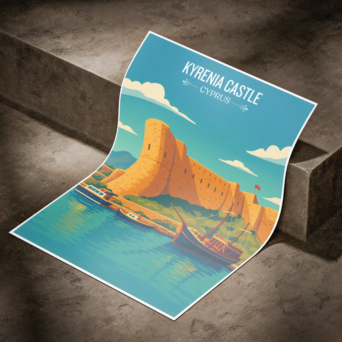 Kyrenia Castle - Cyprus - Travel Wall Art Print - Art Print - Travel Art Poster