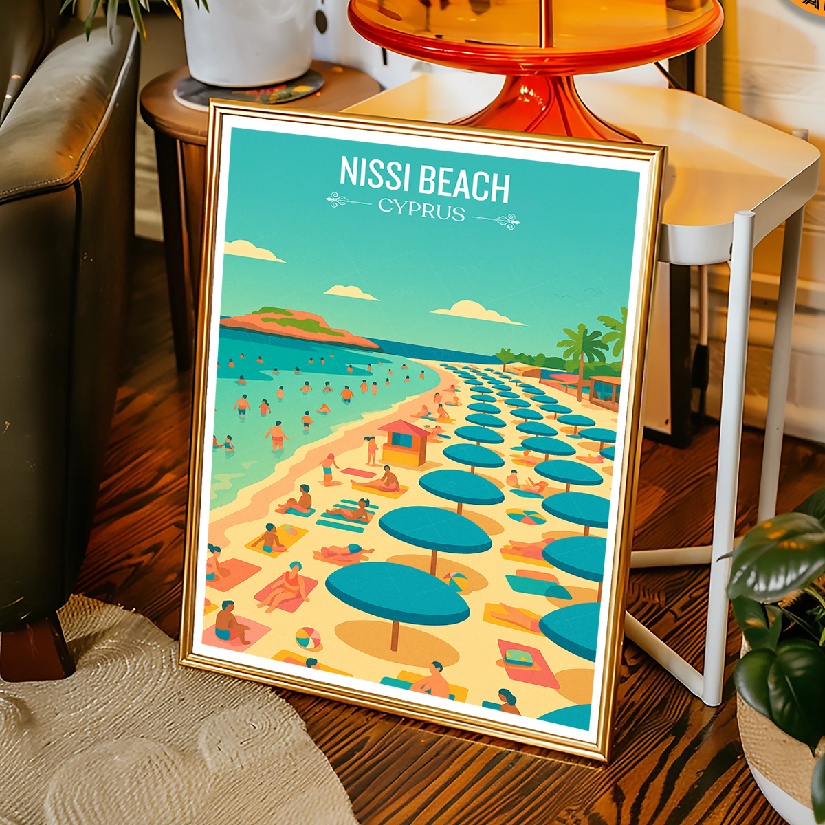 Nissi Beach - Cyprus - Travel Wall Art Print - Art Print - Travel Art Poster