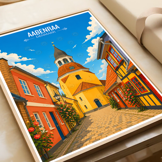 Aabenraa - Denmark - Travel Poster Vintage Style Wall Art Print - Art Print - Travel Art Poster