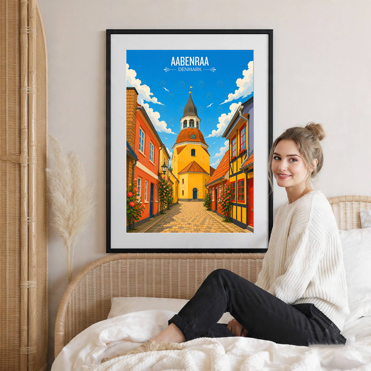 Aabenraa - Denmark - Travel Poster Vintage Style Wall Art Print