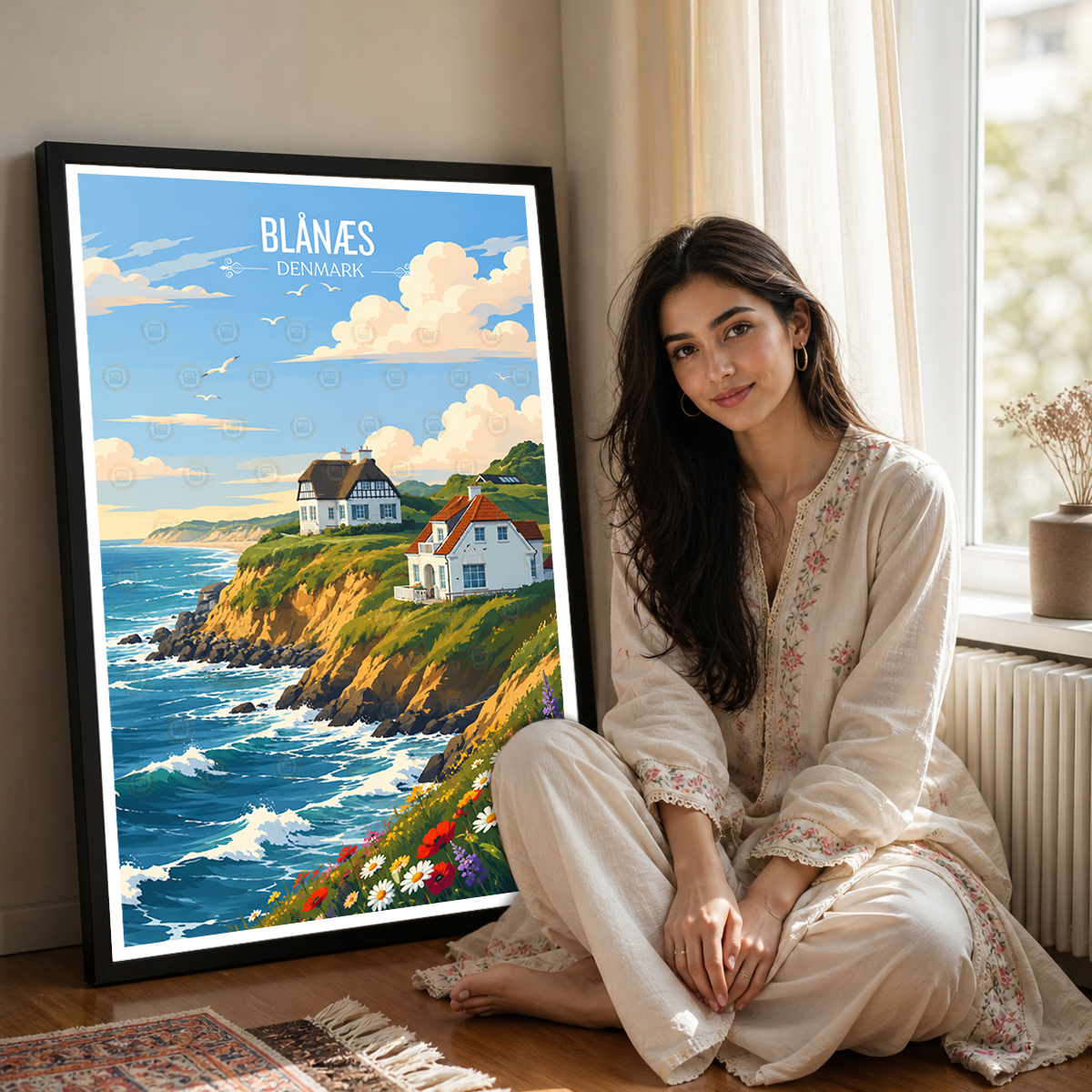 Blånæs - Denmark - Travel Poster Vintage Style Wall Art Print