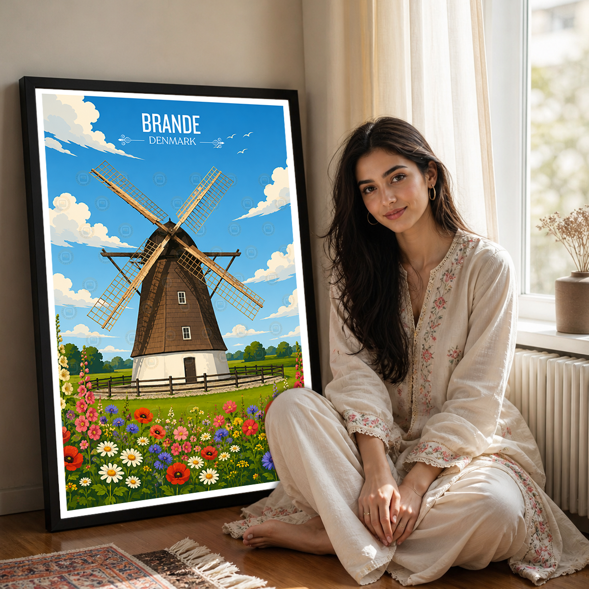 Brande - Denmark - Travel Poster Vintage Style Wall Art Print