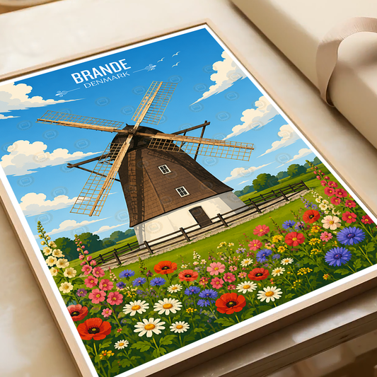 Brande - Denmark - Travel Poster Vintage Style Wall Art Print - Art Print - Travel Art Poster