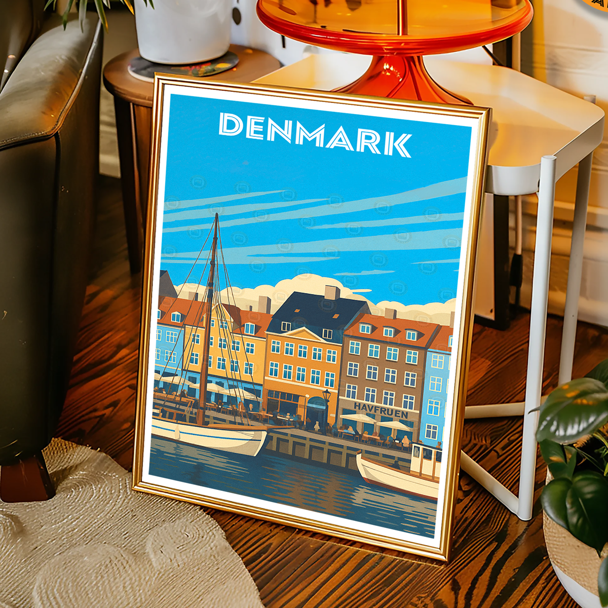 Denmark - Travel Poster Vintage Style Wall Art Print