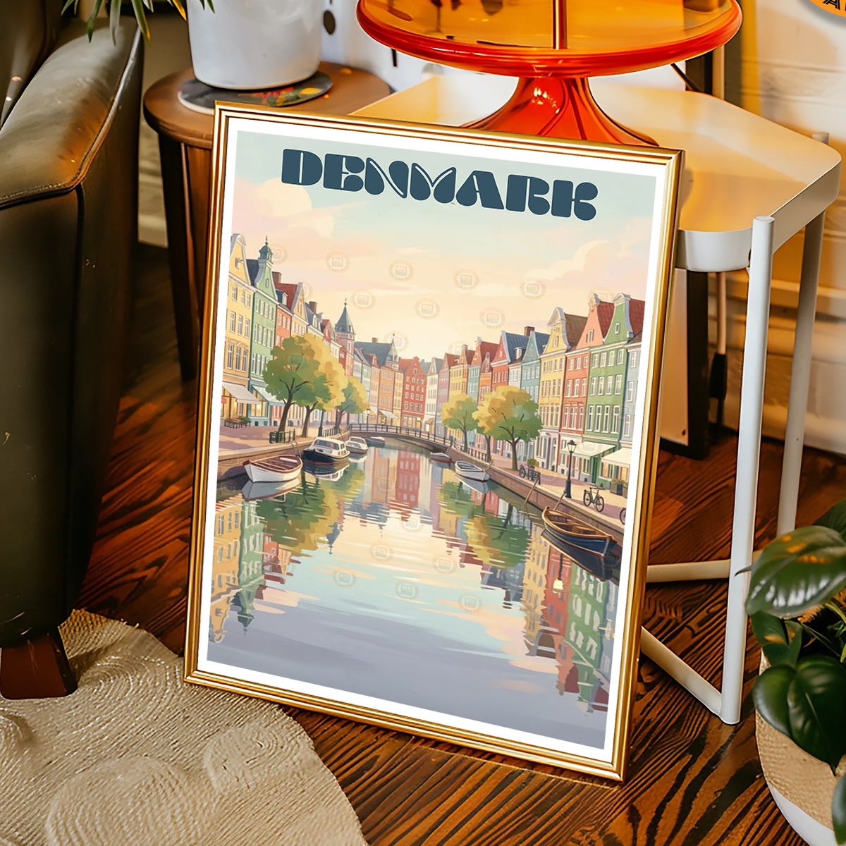 Denmark - Travel Poster Vintage Style Wall Art Print