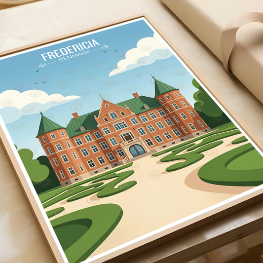 Fredericia - Denmark - Travel Poster Vintage Style Wall Art Print - Art Print - Travel Art Poster