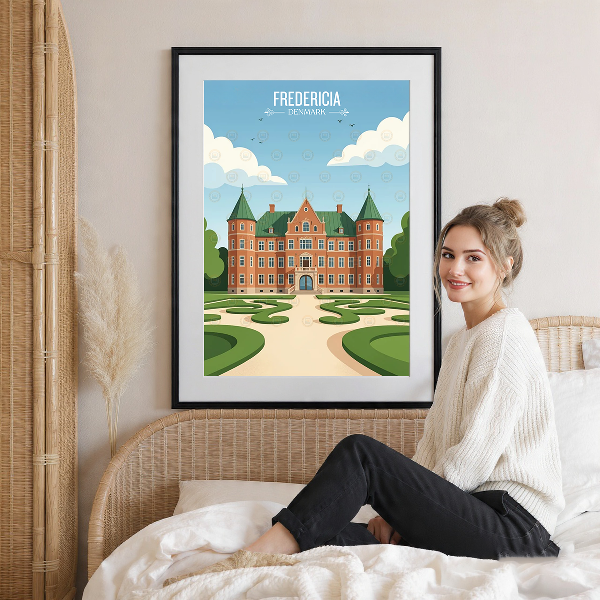Fredericia - Denmark - Travel Poster Vintage Style Wall Art Print