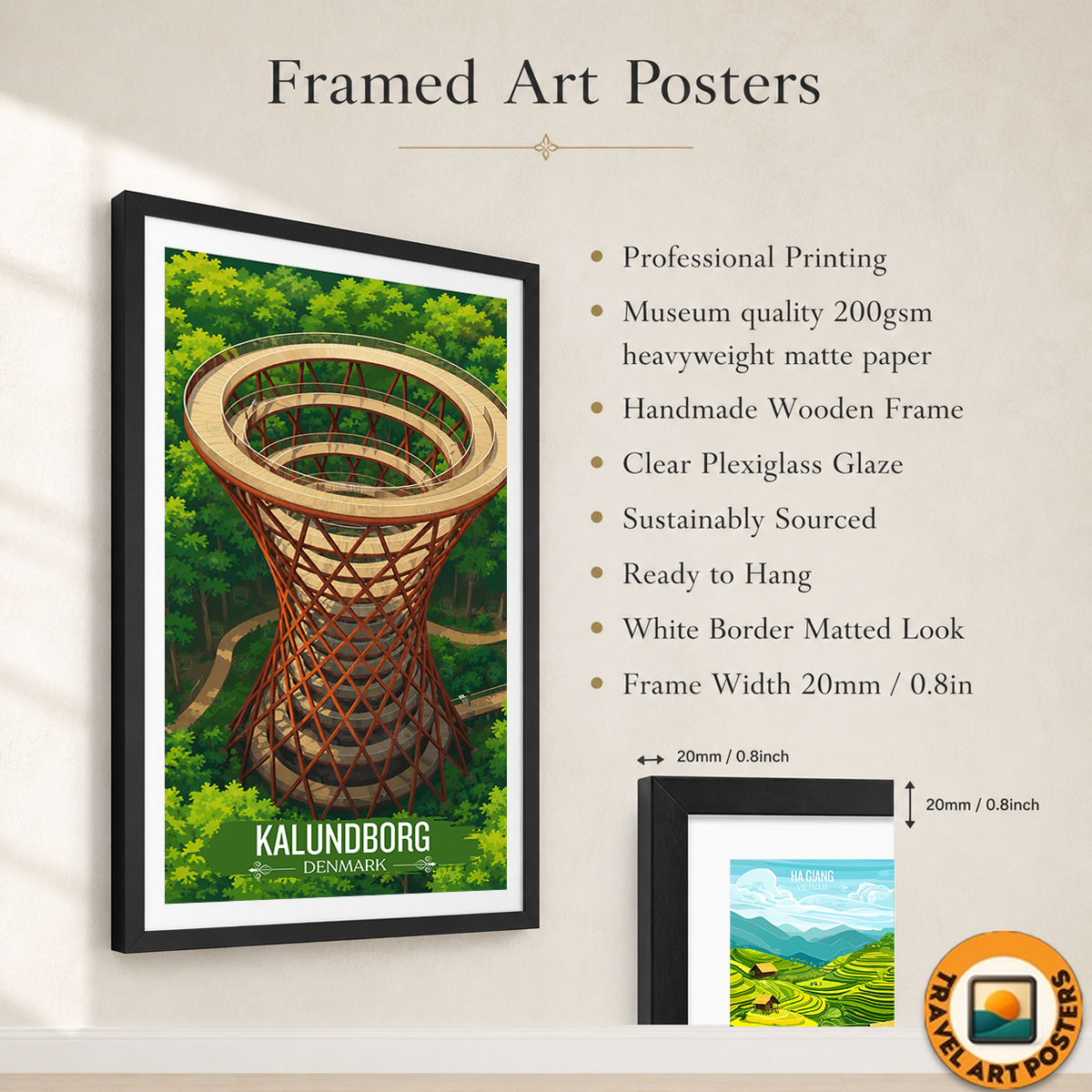Kalundborg - Denmark - Travel Poster Vintage Style Wall Art Print