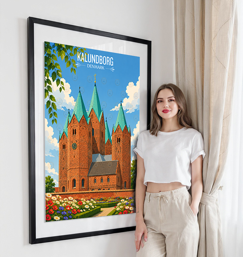 Kalundborg - Denmark - Travel Poster Vintage Style Wall Art Print
