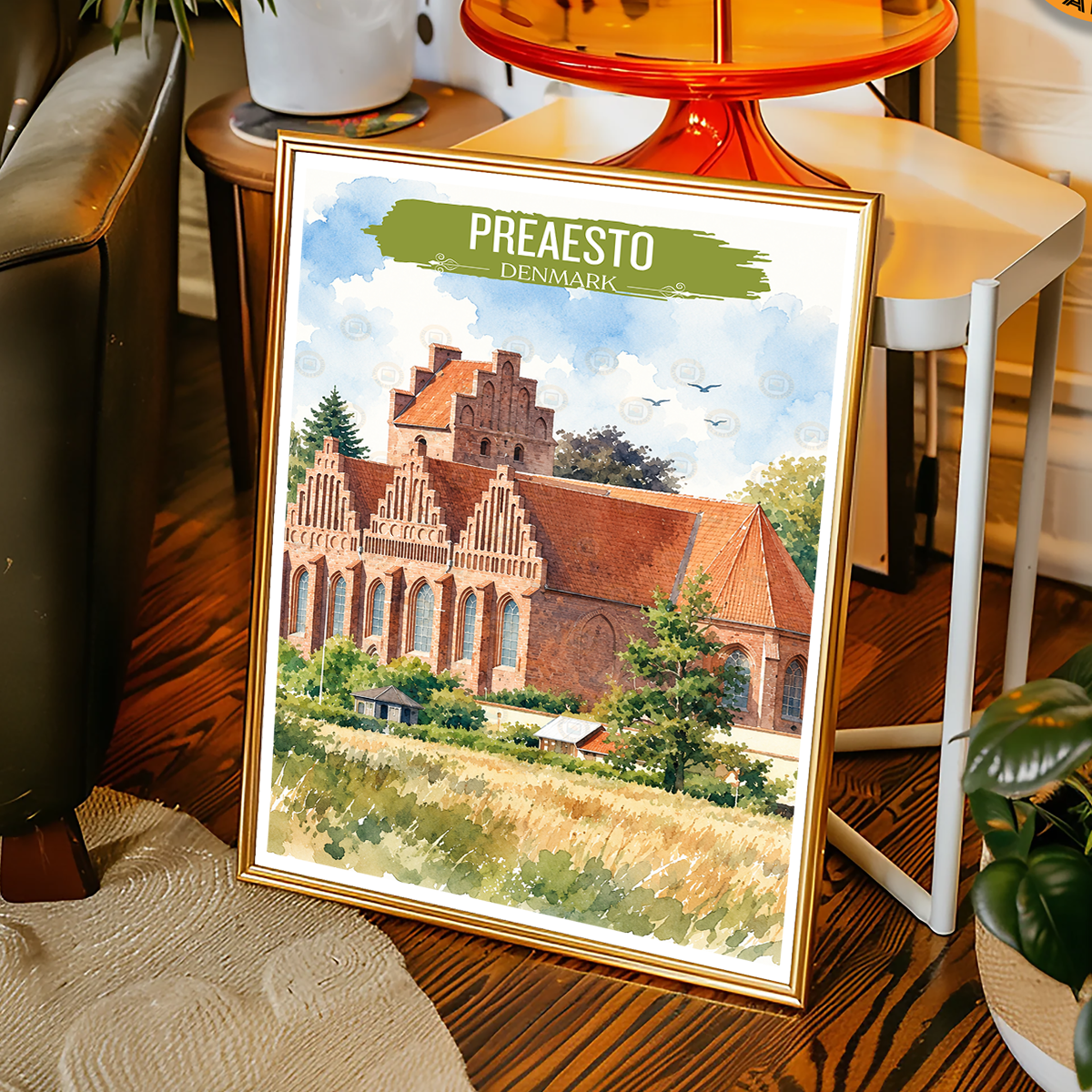 Praesto - Denmark - Travel Poster Vintage Style Wall Art Print - Art Print - Travel Art Poster