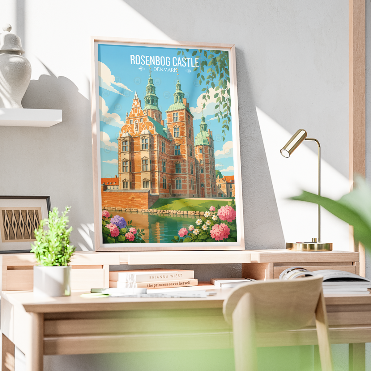 Rosenborg Castle - Denmark - Travel Poster Vintage Style Wall Art Print - Art Print - Travel Art Poster
