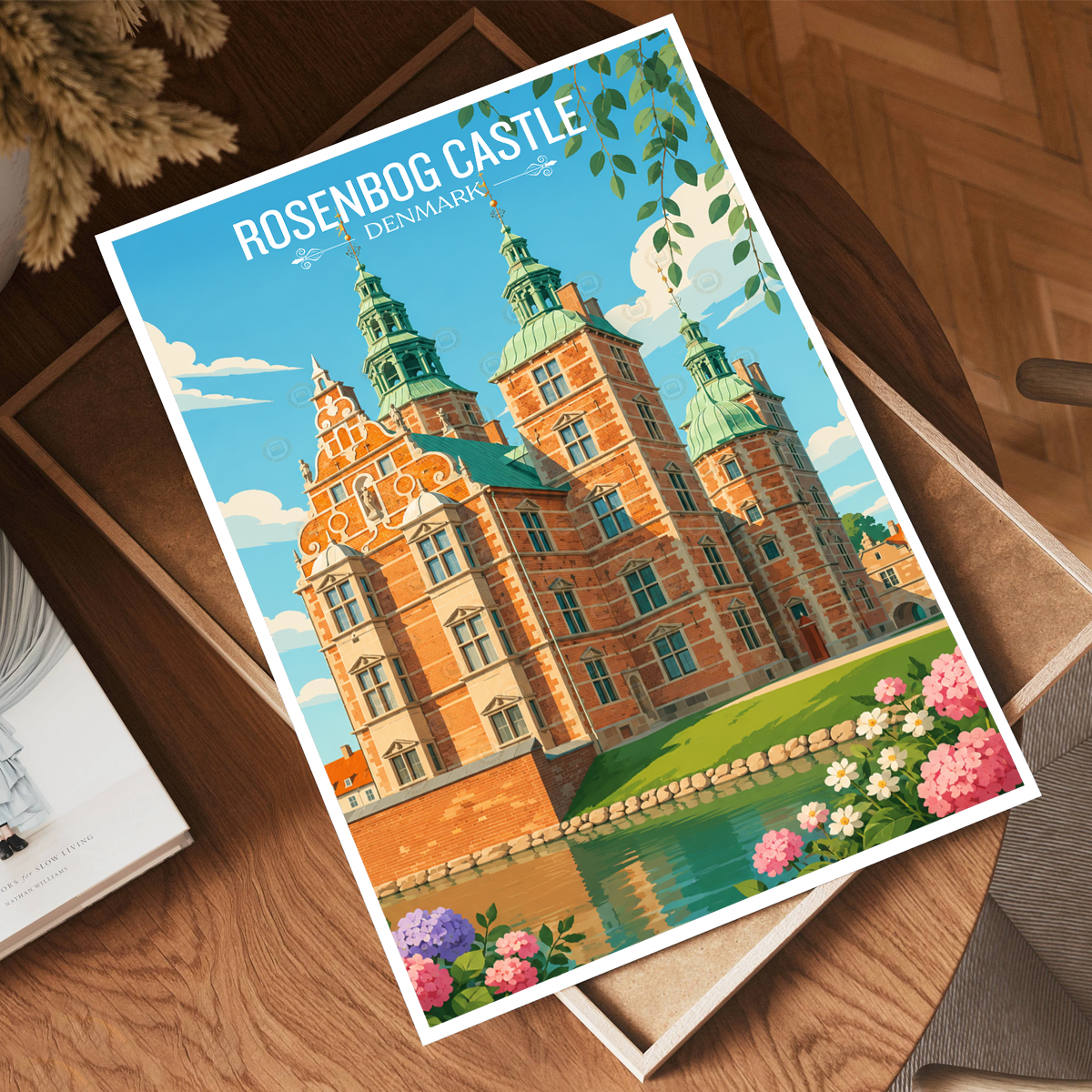 Rosenborg Castle - Denmark - Travel Poster Vintage Style Wall Art Print - Art Print - Travel Art Poster