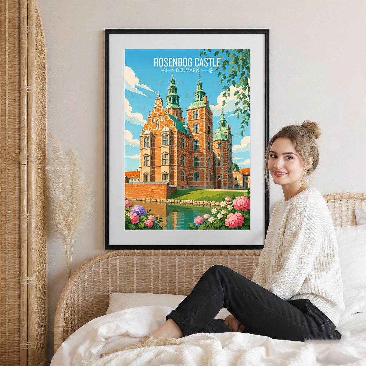 Rosenborg Castle - Denmark - Travel Poster Vintage Style Wall Art Print - Art Print - Travel Art Poster