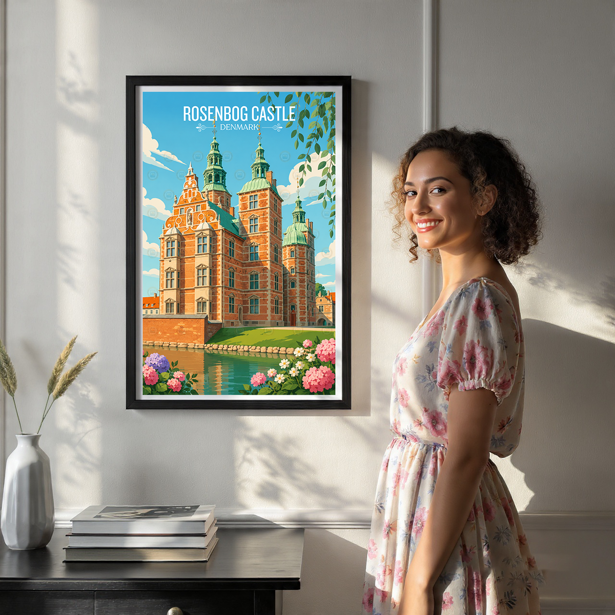 Rosenborg Castle - Denmark - Travel Poster Vintage Style Wall Art Print - Art Print - Travel Art Poster