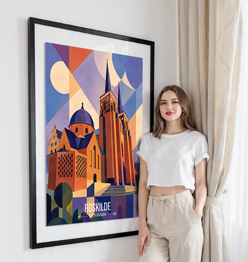 Roskilde - Denmark - Travel Poster Vintage Style Wall Art Print - Art Print - Travel Art Poster