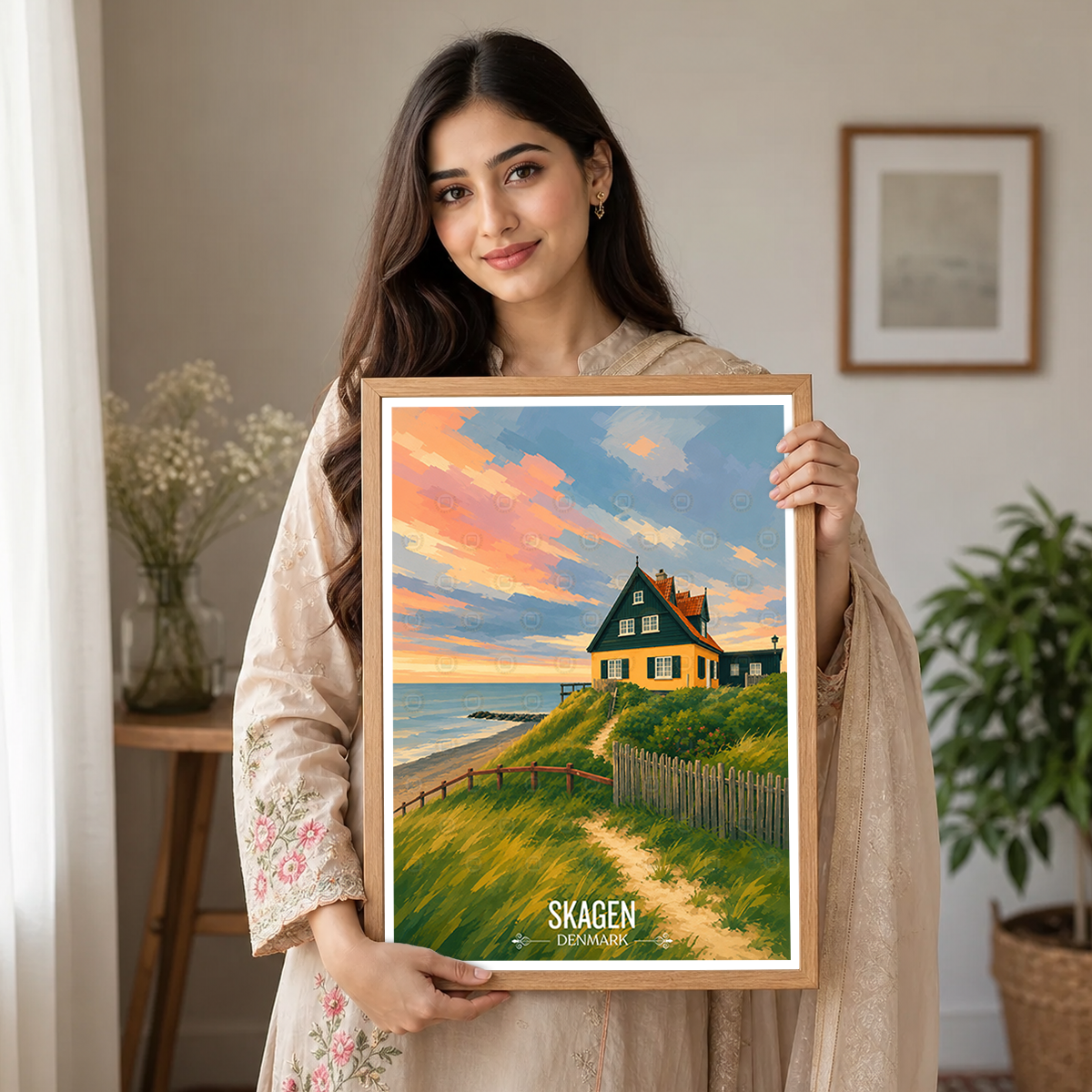 Skagen - Denmark - Travel Poster Vintage Style Wall Art Print - Art Print - Travel Art Poster