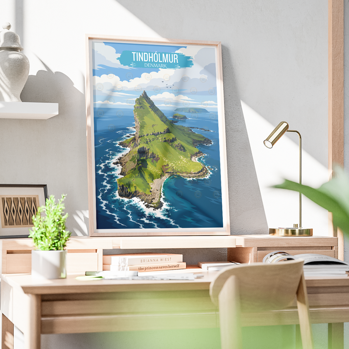 Tindhólmur - Denmark - Travel Poster Vintage Style Wall Art Print - Art Print - Travel Art Poster