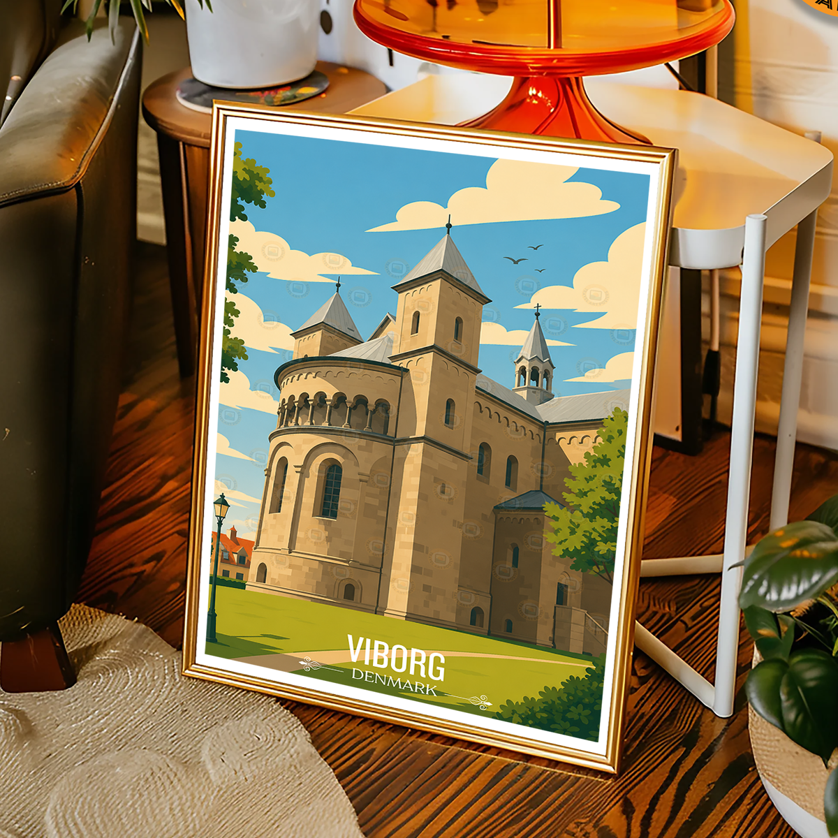 Viborg - Denmark - Travel Poster Vintage Style Wall Art Print - Art Print - Travel Art Poster