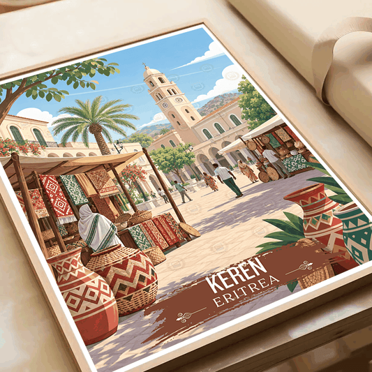 Keren - Eritrea - Travel Wall Art Deco Poster Print | Modern Style (Copy) - Travel Art Poster Print
