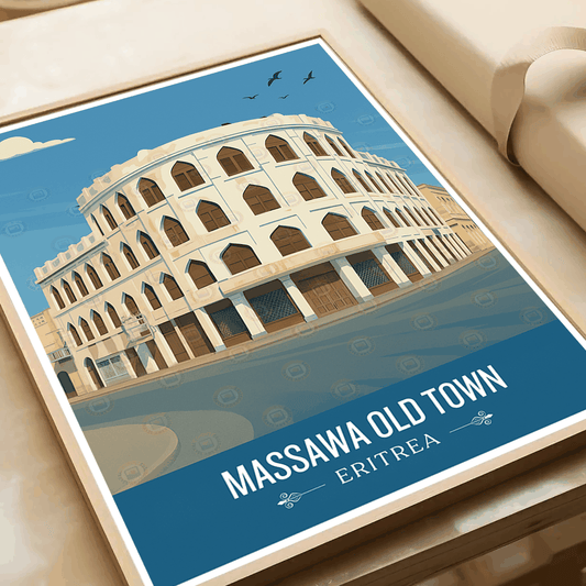 Massawa Old Town - Eritrea - Travel Wall Art Deco Poster Print | Modern Style - Travel Art Poster Print