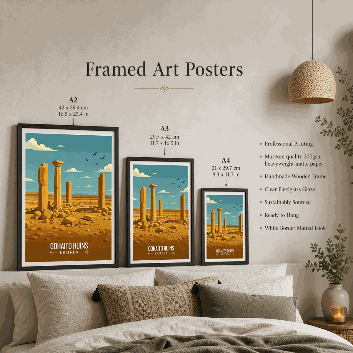 Qohaito Ruins - Eritrea - Travel Wall Art Deco Poster Print | Modern Style - Travel Art Poster Print