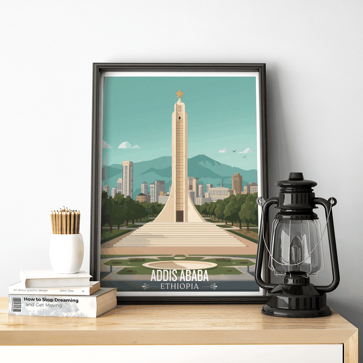Addis Ababa - Ethiopia - Travel Art Wall Deco Poster | Modern Art Style - Travel Art Poster Print