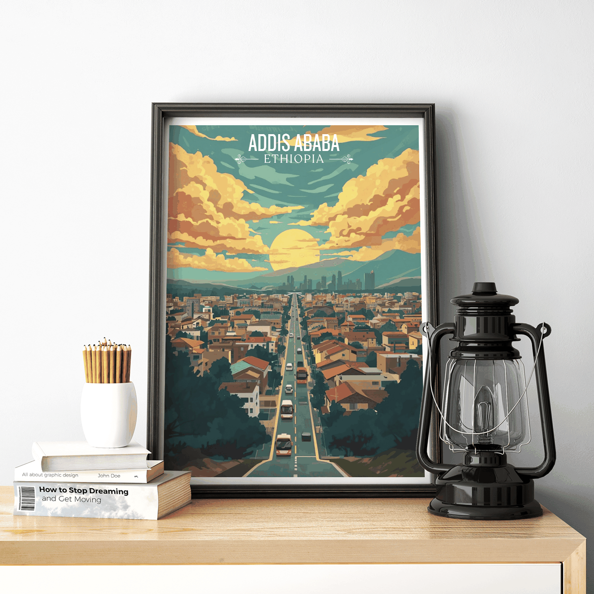 Addis Ababa - Ethiopia - Travel Art Wall Deco Poster | Modern Art Style - Travel Art Poster Print