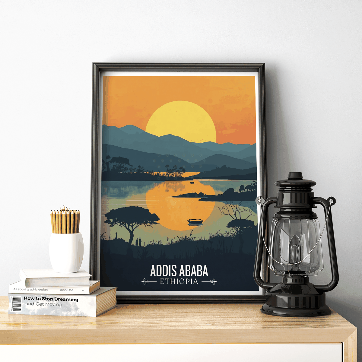 Addis Ababa - Ethiopia - Travel Art Wall Deco Poster | Modern Art Style - Travel Art Poster Print