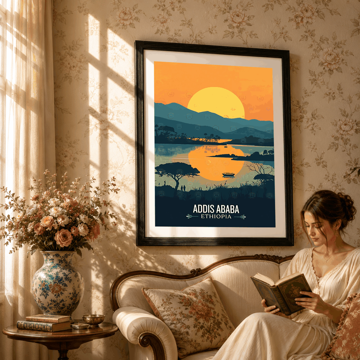 Addis Ababa - Ethiopia - Travel Art Wall Deco Poster | Modern Art Style - Travel Art Poster Print