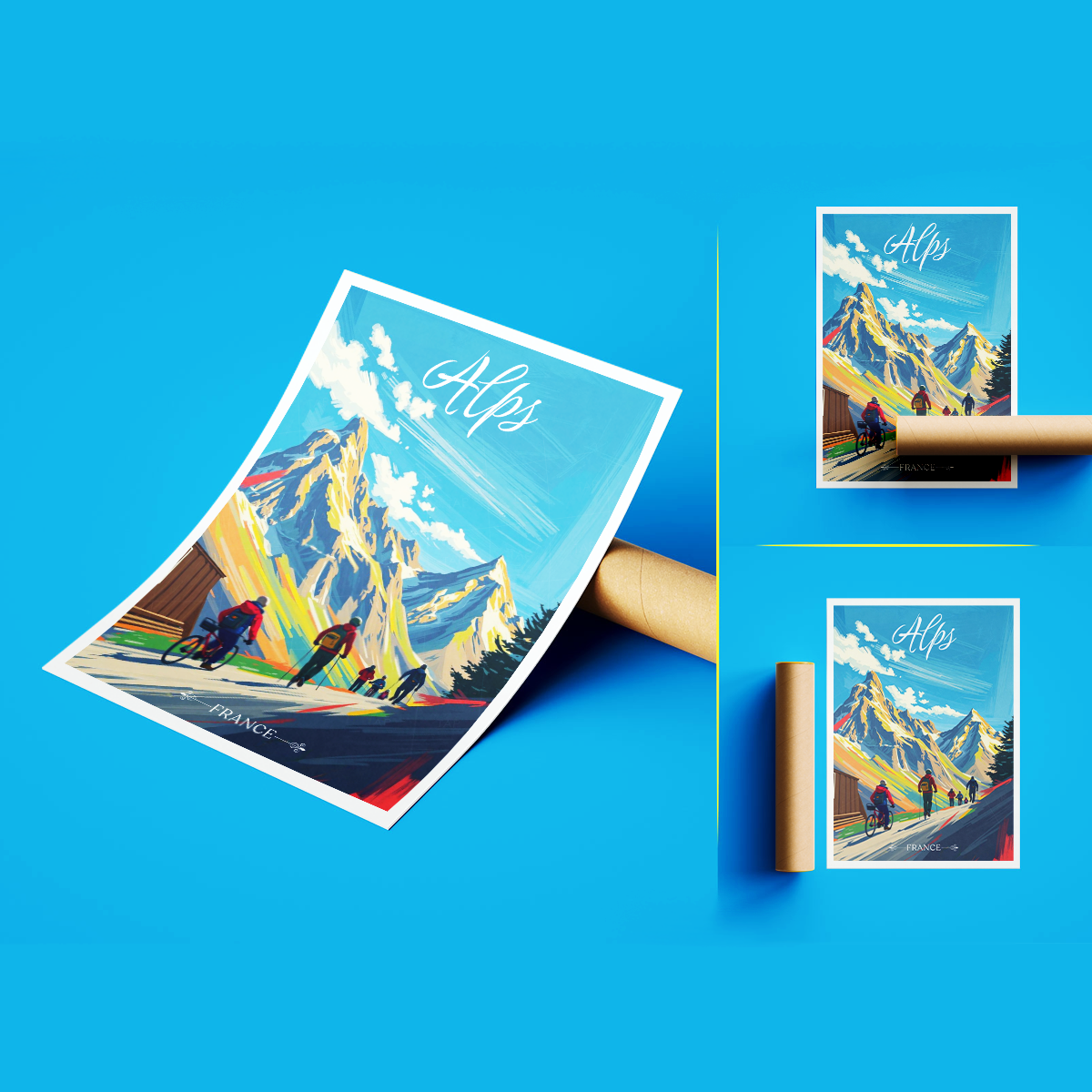 Alps - France - Travel Art Wall Deco Poster - Art Print - Travel Art Poster