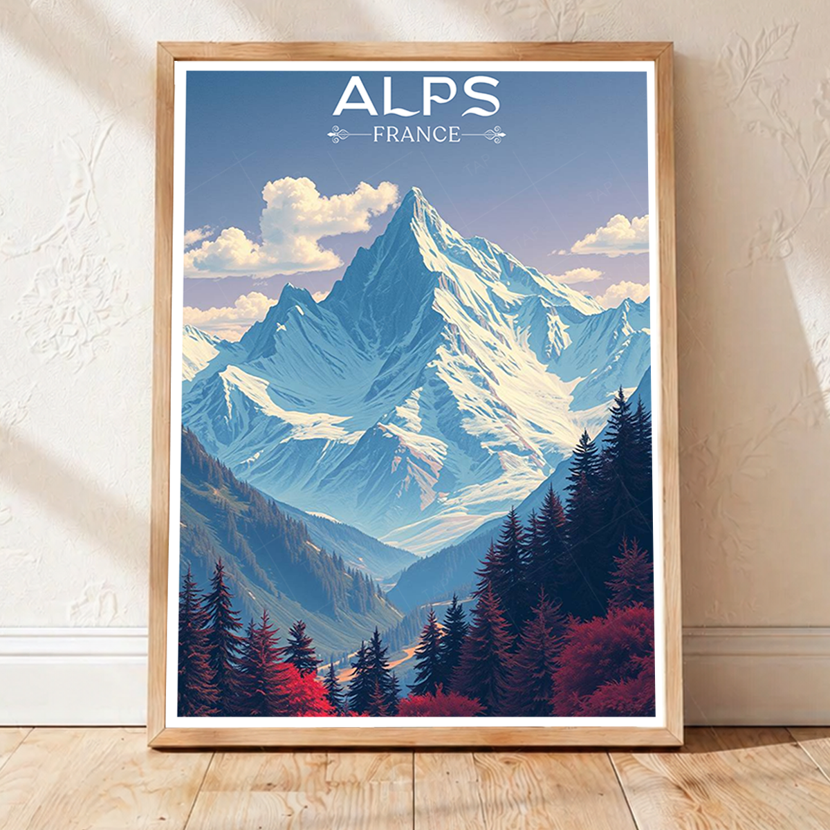 French Alps - France - Travel Art Wall Deco Poster - Art Print - Travel Art Poster