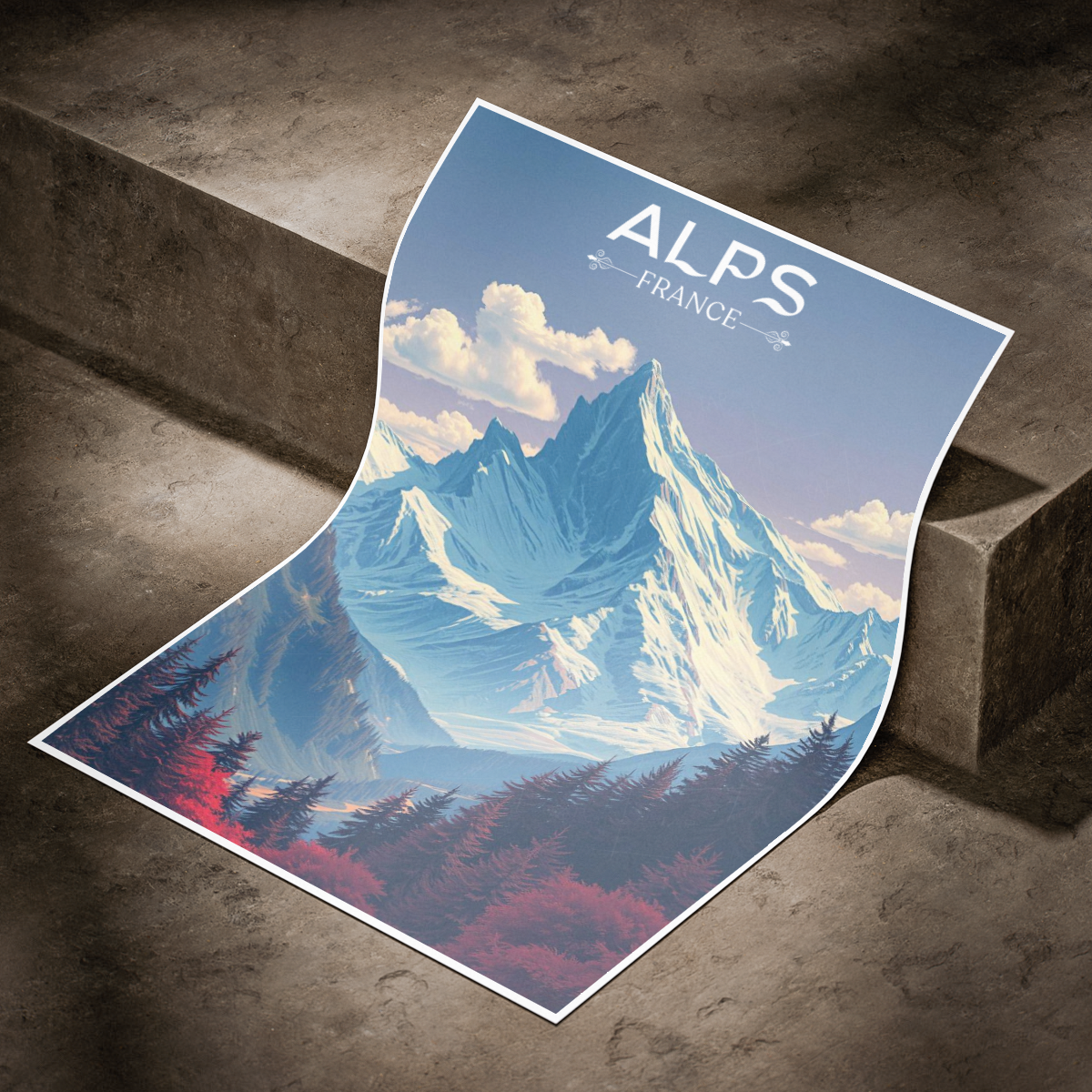 French Alps - France - Travel Art Wall Deco Poster - Art Print - Travel Art Poster