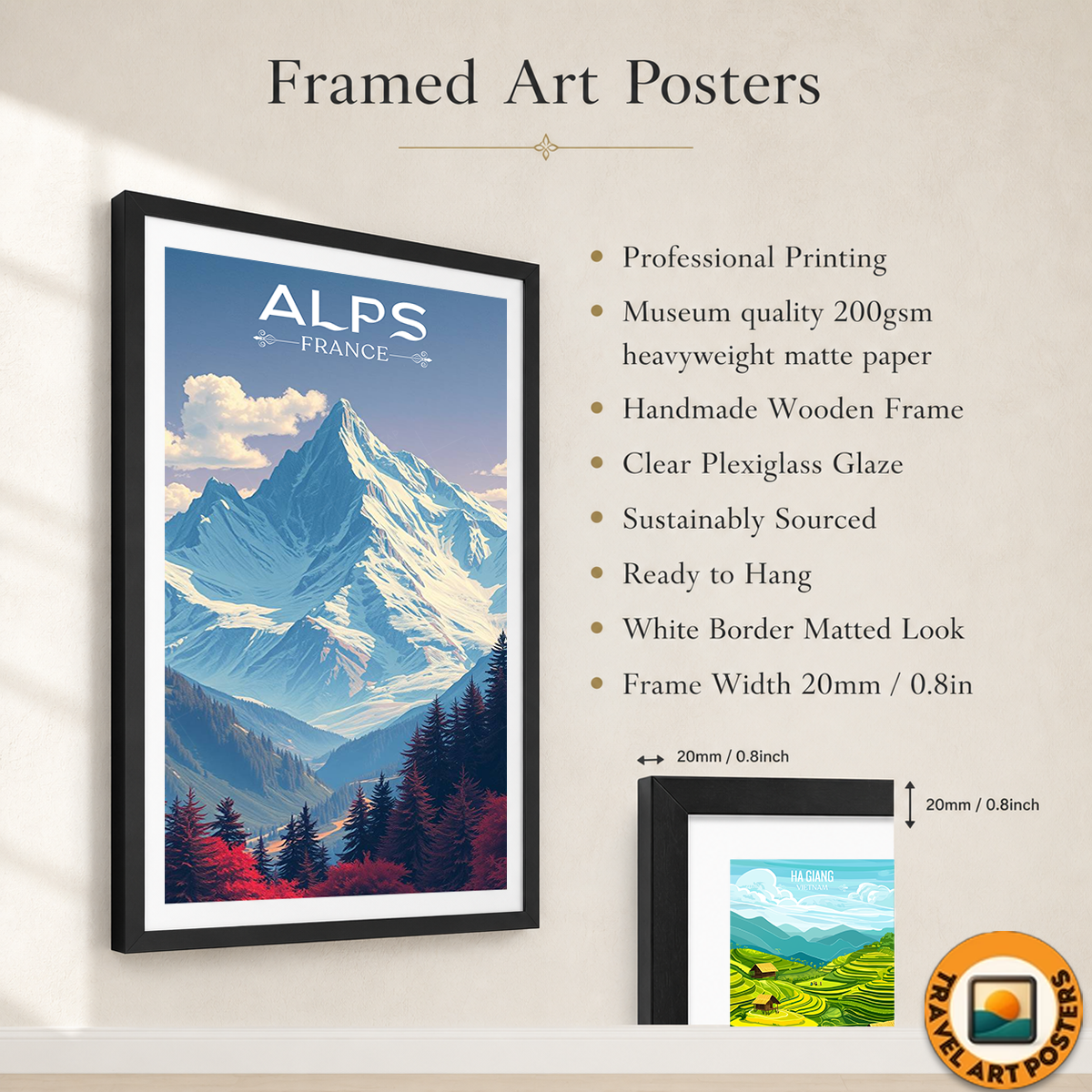 French Alps - France - Travel Art Wall Deco Poster - Art Print - Travel Art Poster