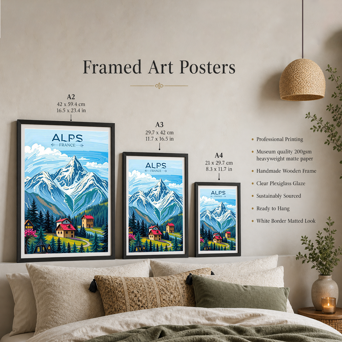 Alpes Françaises - France - Travel Art Wall Deco Poster - Art Print - Travel Art Poster