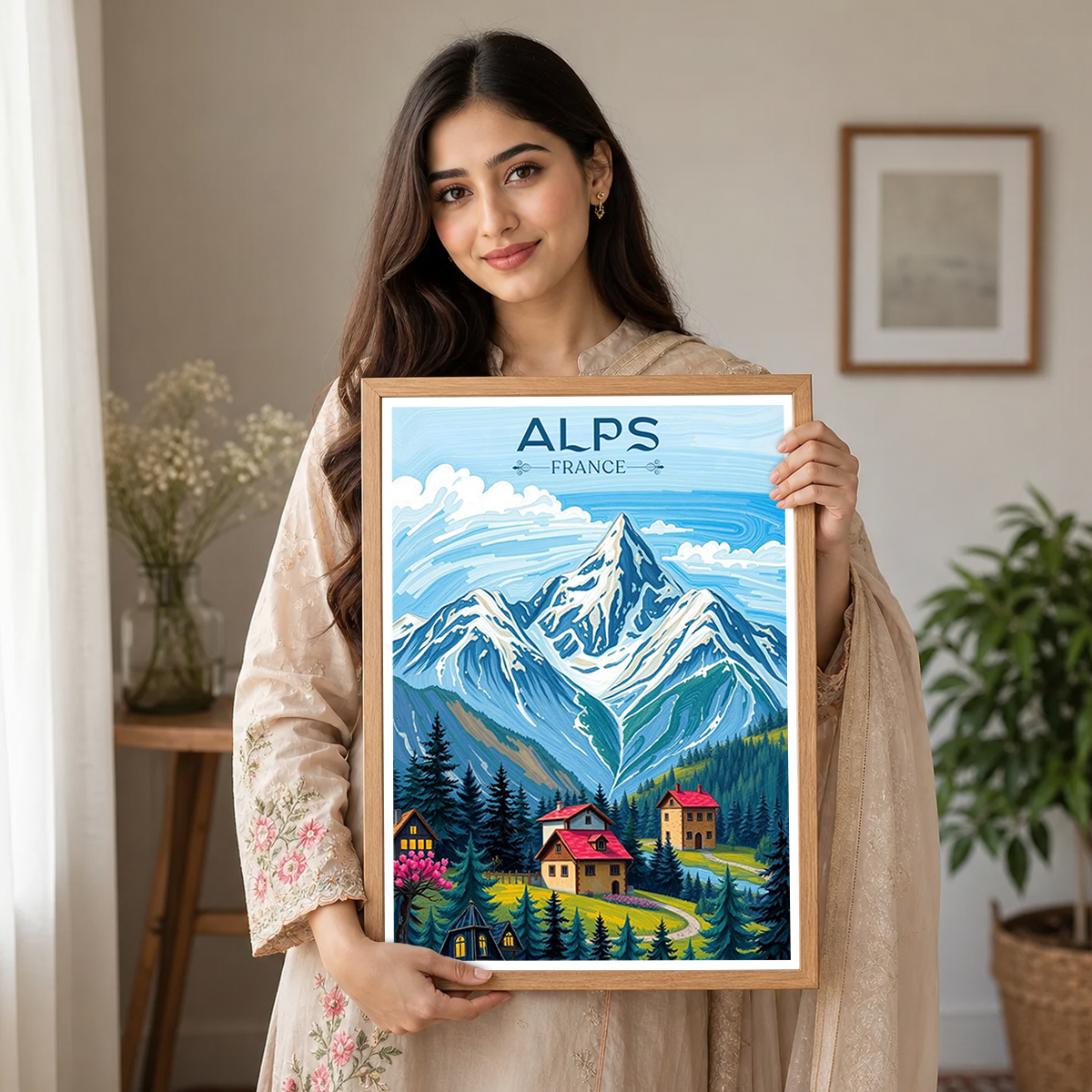 Alpes Françaises - France - Travel Art Wall Deco Poster - Art Print - Travel Art Poster